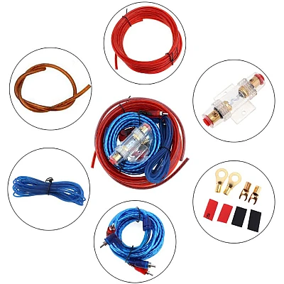 Kit 2 Cabluri AUDIO pentru Subwoofer cu Sigurante Putere maxima 1000W