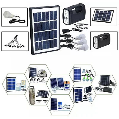 Kit solar GD-Lite 3 dotat cu dispozitive USB cu 3 becuri LED + acumulator de mare capacitate Kit solar GD-Lite 3 dotat cu dispozitive USB cu 3 becuri LED + acumulator de mare capacitate