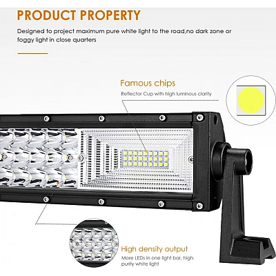 LED Bar Auto 130 CM Drept 675W leduri pe 3 randuri 12V-24V 49140 Lumeni LED Bar Auto 130 CM Drept 675W leduri pe 3 randuri 12V-24V 49140 Lumeni