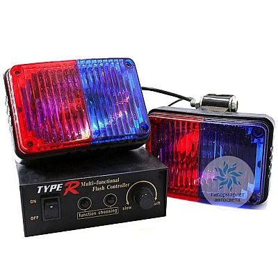 Lampa Stroboscopica TYPE R Rosu/Albastru cu Controller si Sticle Interschimbabile Lampa Stroboscopica TYPE R Rosu/Albastru cu Controller si Sticle Interschimbabile