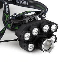 Lanterna de CAP 7 LED  t71 T6 cu multiple tipuri de iluminare 