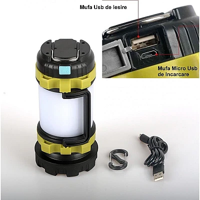 Lanterna de mana HC-260 Multifunctionala Led T6 30W 40SMD Alb, 40SMD Rosu HA Lanterna de mana HC-260 Multifunctionala Led T6 30W 40SMD Alb, 40SMD Rosu HA