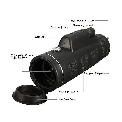 Monocular 16x52 cu Trepied si Adaptor Universal Telefoane Monocular 16x52 cu Trepied si Adaptor Universal Telefoane