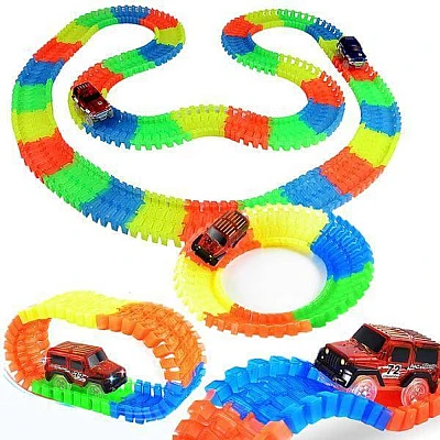 Pista luminoasa flexibila + masinuta MagicTracks - 360 piese Pista luminoasa flexibila + masinuta MagicTracks - 360 piese