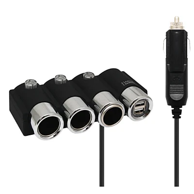 Priza Auto 12V Olesson 1508 cu 5 intrari 120 W negru Priza Auto 12V Olesson 1508 cu 5 intrari 120 W negru