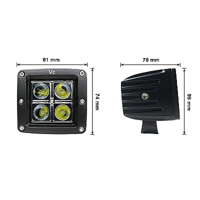 Proiector Offroad CREED, LED, 16W, 4LED, Patrat Proiector Offroad CREED, LED, 16W, 4LED, Patrat