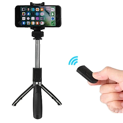 Selfie Stick Trepied WIreless L01 cu Telecomanda pentru iOS Android Selfie Stick Trepied WIreless L01 cu Telecomanda pentru iOS Android