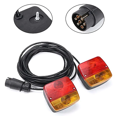 Semnalizator magnetic Remorca TIR cu 7 Pini si Becuri Semnalizator magnetic Remorca TIR cu 7 Pini si Becuri