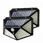 Set 2 Lampi ULTRA 100 LED Solare cu senzor de miscare si lumina 3 moduri ILUMINARE 