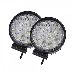 Set 2 Proiectoare LED Rotunde  14 LED uri  35mm  42W SLIM
