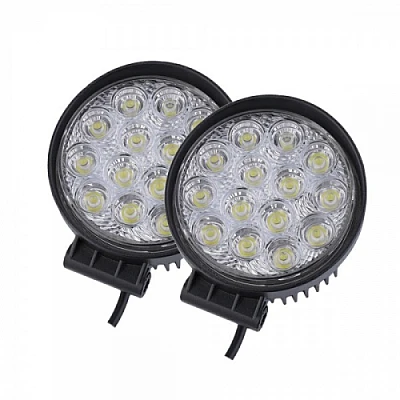 Set 2 Proiectoare LED Rotunde 14 LED uri 35mm 42W SLIM Set 2 Proiectoare LED Rotunde 14 LED uri 35mm 42W SLIM