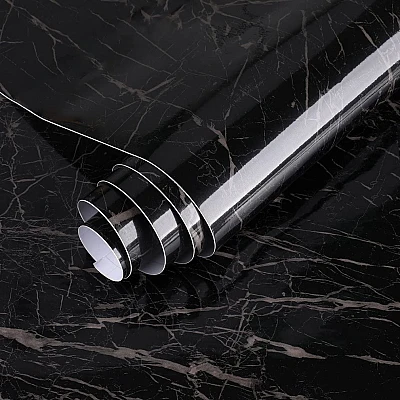 Set 3 X Autocolant Marmura NEGRU CU ALB 60 x 200 Autoadeziv Rezistent pentru Mobila Set 3 X Autocolant Marmura NEGRU CU ALB 60 x 200 Autoadeziv Rezistent pentru Mobila