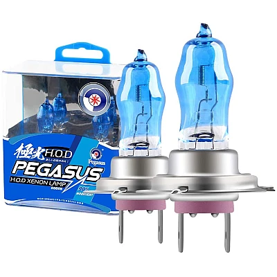Set 2 becuri Pegasus H7 Xenon EFFECT halogen putere 100W 1500 lumeni temperatura 6000K Set 2 becuri Pegasus H7 Xenon EFFECT halogen putere 100W 1500 lumeni temperatura 6000K