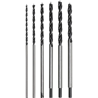 Set 6 burghie LUNGI pentru lemn, 6-14 mm Set 6 burghie LUNGI pentru lemn 6-14 mm