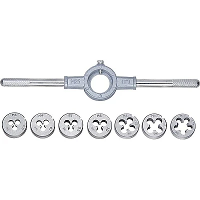 Set Filiere de Mana cu Suport M3-M12 - 8 Filiere Set Filiere de Mana cu Suport M3-M12 - 8 Filiere