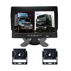 Set Monitor auto 2 camere metalice pentru tiruri  autocare  camioane