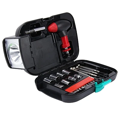 Set trusa de chei incorporatacu lanterna Flash tool box 23 bucati/set Set trusa de chei incorporatacu lanterna Flash tool box 23 bucati/set