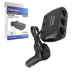 Splitter Auto 1518 120W 12/24V 3 ieșiri brichetă + 1 intrare USB