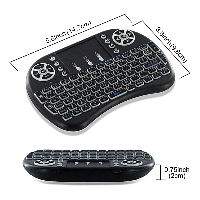 Tastatura Mini I8 Touchpad, Neagra Tastatura Mini I8 Touchpad, Neagra