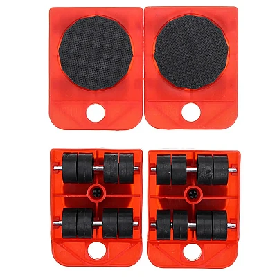Kit Mutat Mobilier 4 Platforme cu roti + 1 Parghie metalica Kit Mutat Mobilier 4 Platforme cu roti + 1 Parghie metalica