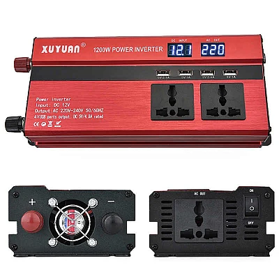 Invertor AUTO 600W cu Display 4 USB si 3 iesiri AC Invertor AUTO 600W cu Display 4 USB si 3 iesiri AC