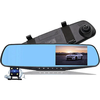Oglinda Auto cu Camera Fata - Spate Display 4.3" Oglinda Auto cu Camera Fata - Spate Display 4.3"