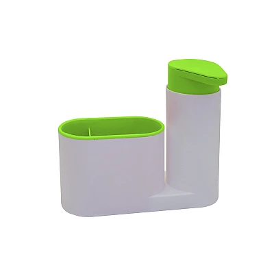 Organizator pentru chiuveta 2in1 plastic, alb/verde Organizator pentru chiuveta 2in1 plastic, alb/verde