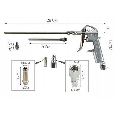 Pistol suflat aer cu 2 tije si 3 duze Pistol suflat aer cu 2 tije si 3 duze