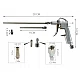 Pistol suflat aer cu 2 tije si 3 duze Pistol suflat aer cu 2 tije si 3 duze