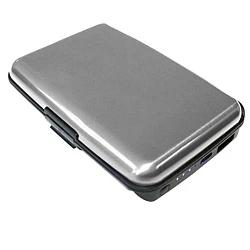 E-Charge Wallet Argintiu / Gri Portofel Carduri si Incarcator Baterie Externa 2in1