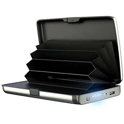 E-Charge Wallet Argintiu / Gri Portofel Carduri si Incarcator Baterie Externa 2in1 E-Charge Wallet Argintiu / Gri Portofel Carduri si Incarcator Baterie Externa 2in1