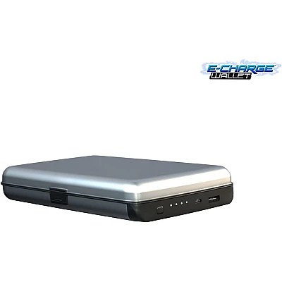 E-Charge Wallet Argintiu / Gri Portofel Carduri si Incarcator Baterie Externa 2in1 E-Charge Wallet Argintiu / Gri Portofel Carduri si Incarcator Baterie Externa 2in1