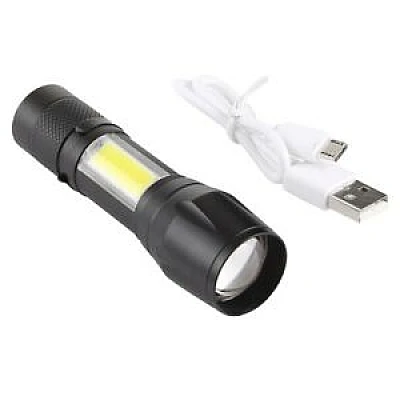 Mini lanterna C812 cu 3 trepte iluminare si USB Mini lanterna C812 cu 3 trepte iluminare si USB