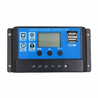 Regulator-controler solar PWM 10A 12V/24V 2 X USB si LCD XL Regulator-controler solar PWM 10A 12V/24V 2 X USB si LCD XL