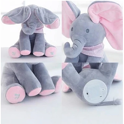 Elefant ROZ interactiv din plus Vorbeste Canta si Flutura urechile Elefant ROZ interactiv din plus Vorbeste Canta si Flutura urechile