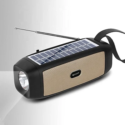 Boxa portabila bluetooth USB functie radio si lanterna cu incarcare solara Boxa portabila bluetooth USB functie radio si lanterna cu incarcare solara