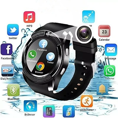 Ceas inteligent SmartWatch V8 cu Bluetooth NEGRU Ceas inteligent SmartWatch V8 cu Bluetooth NEGRU