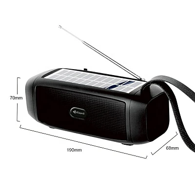 Boxa portabila bluetooth USB functie radio si lanterna cu incarcare solara Boxa portabila bluetooth USB functie radio si lanterna cu incarcare solara