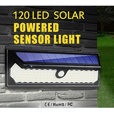 Lampa Solara Exterior 120 LED, senzor miscare, 1200 LM Lampa Solara Exterior 120 LED, senzor miscare, 1200 LM