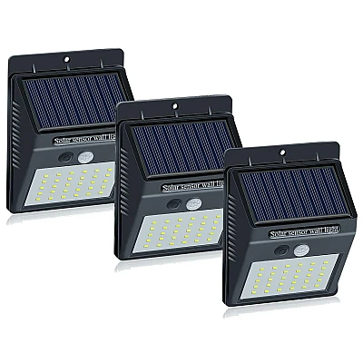 Set 3 Lampi BRIGHT 30 LED Solare cu senzor de miscare si lumina 1 mod ILUMINARE Set 3 Lampi BRIGHT 30 LED Solare cu senzor de miscare si lumina 1 mod ILUMINARE