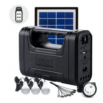 Kit solar GD-Lite 1 dotat cu dispozitive USB cu 3 becuri LED + acumulator de mare capacitate Kit solar GD-Lite 1 dotat cu dispozitive USB cu 3 becuri LED + acumulator de mare capacitate