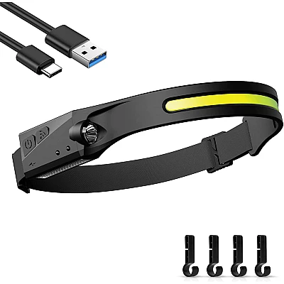 Set 2 Lanterna de cap cu senzor de miscare LED COB model YT-200 Set 2 Lanterna de cap cu senzor de miscare LED COB model YT-200