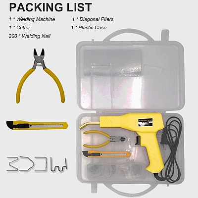 Set pistol de lipit/accesorii pentru plastic 50W H50 220V Galben Set pistol de lipit/accesorii pentru plastic 50W H50 220V Galben
