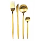Set de 24 piese tacamuri in stil portughez- culoare auriu Set de 24 piese tacamuri in stil portughez- culoare auriu