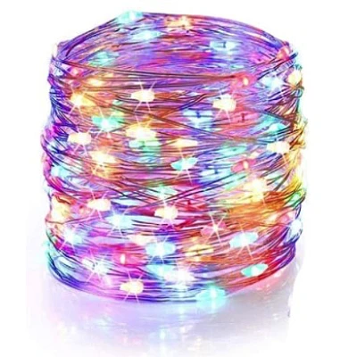 Ghirlanda COLORATA 5m 50LED la priza Luminoasa Decorativa din Cupru Ghirlanda COLORATA 5m 50LED la priza Luminoasa Decorativa din Cupru
