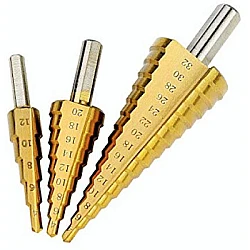 Set 3 FREZE Burghie in trepte pentru metal 4-32 mm 