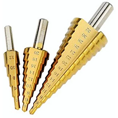 Set 3 FREZE Burghie in trepte pentru metal 4-32 mm Set 3 FREZE Burghie in trepte pentru metal 4-32 mm