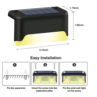 UB Set 4 Lampi solare pentru exterior gard/scari lumina calda UB Set 4 Lampi solare pentru exterior gard/scari lumina calda