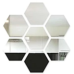 Set 10 Oglinzi Design Hexagon MARI 20x20 - Oglinzi Decorative Acrilice Cristal - Diamant - Fagure 10 bucati/set