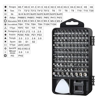 Set 105 piese de surubelnita precizie si biti Set 105 piese de surubelnita precizie si biti
